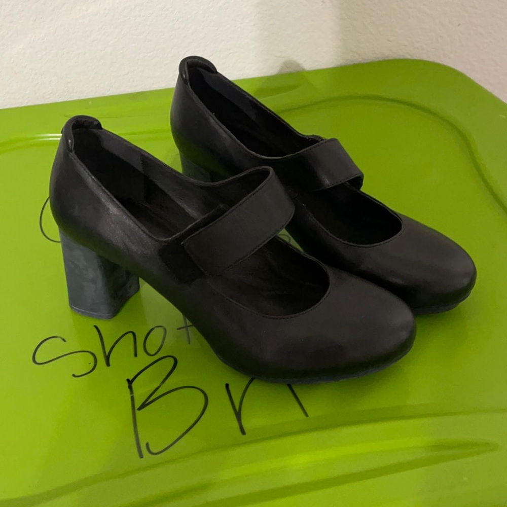CAMPER Black Leather platform Mary Jane pump 8